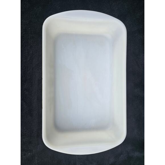 Pyrex Green Floral 232-B 8x11 Bake Dish Vintage Milk Glass Made in USA - Picture 2 of 4